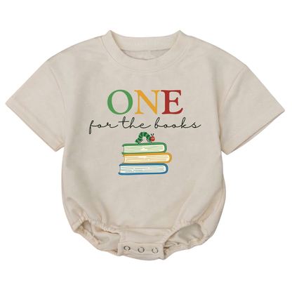 One For The Book Baby T Shirt Bubble Romper, Bookworm First Birthday Baby Romper BB0711