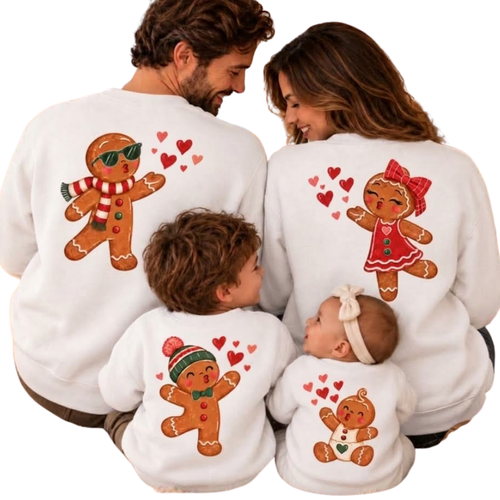 Gingerbread Christmas Family Sweatshirt Matching, Family Christmas Sweater ET1620