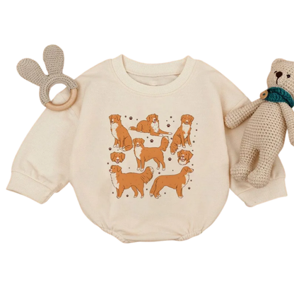 Nova Scotia Duck Tolling Retriever Dog Baby Romper Sweatshirt, Dog Lover Baby Sweatshirt Romper BB0451