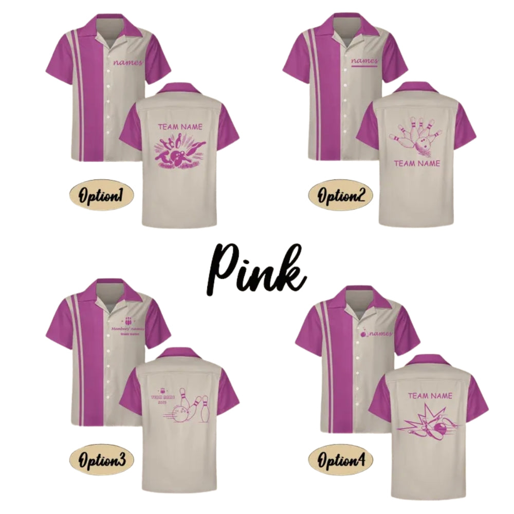 Black Beige Custom Vintage Bowling Hawaiian Shirt, Custom Vintage Bowling Team Shirts BE0139