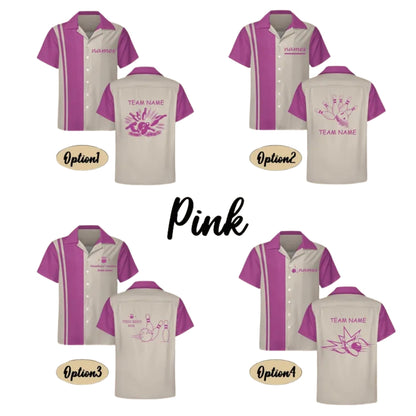 Black Beige Custom Vintage Bowling Hawaiian Shirt, Custom Vintage Bowling Team Shirts BE0139