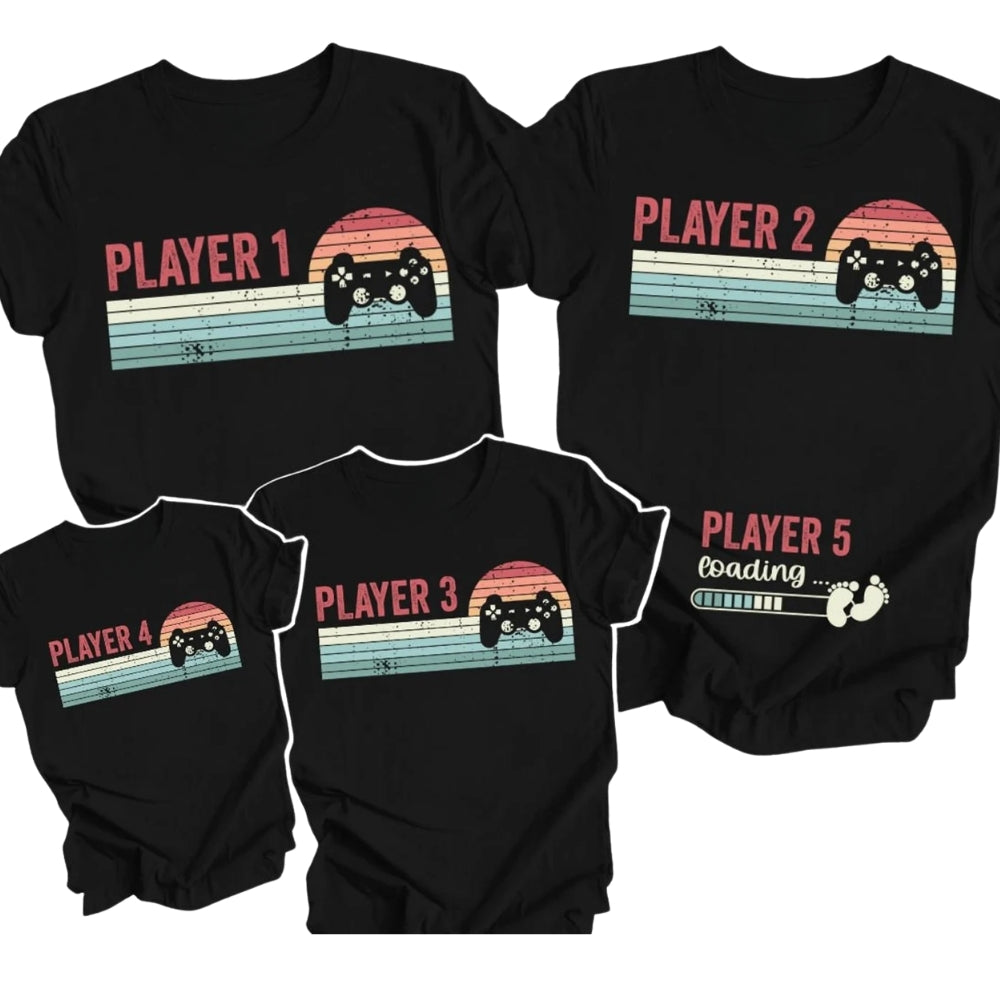 Gamer Pregnancy Announcement  Custom Matching Family T Shirts, Custom Baby Reveal Matching Shirts For Family ET0415