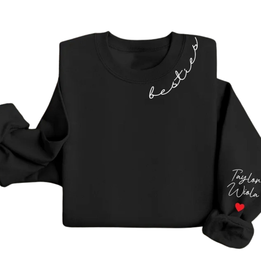 Custom Besties Sweatshirt With Names, Custom Matching Best Friend Sweatshirt 2D0265