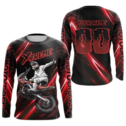 Custom Neon Green Motocross Racing Long Sleeve Men Jersey, Custom Dirt Bike Jerseys MZ0086