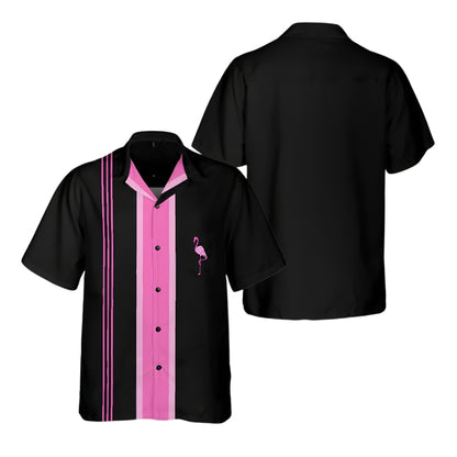 Flamingo Black Pink Hawaiian Shirts For Men Women, Flamingo Lover Hawaiian Shirts HE0204