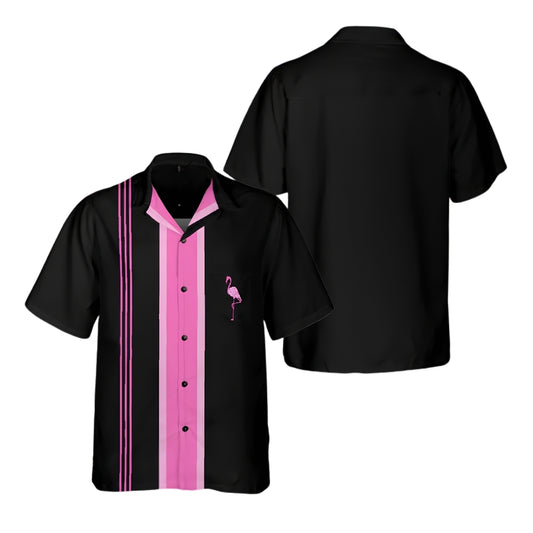 Flamingo Black Pink Hawaiian Shirts For Men Women, Flamingo Lover Hawaiian Shirts HE0204