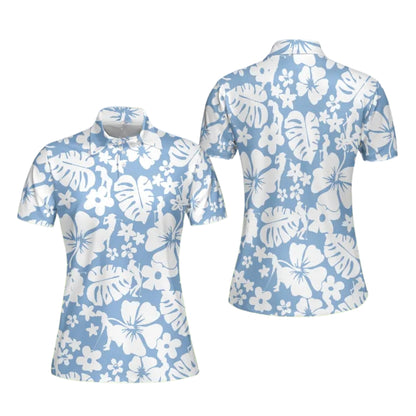 Hibiscus Tropical Matching Golf Polo Shirt For Men And Women, Tropical Matching Couple Golf Shirts GE0315