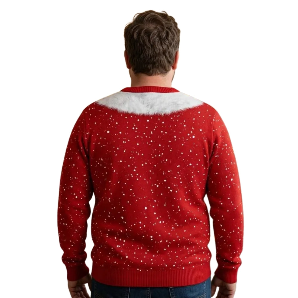 Santa Abs Hairy Chest Men's Sweatshirt 3D Printed, Funny Christmas Sweatshirt 2D1106