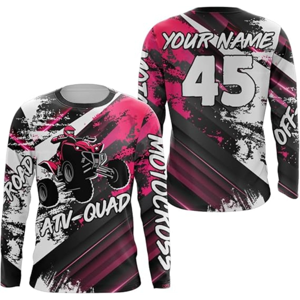Custom Mens ATV Racing Lime Green Long Sleeve Shirts, Custom ATV Shirts MZ0010
