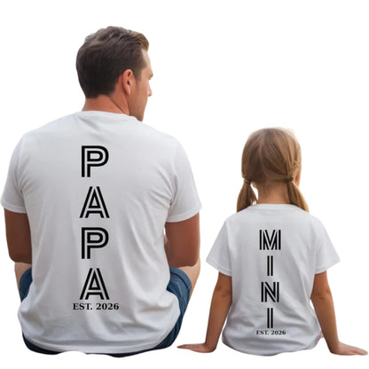 Papa And Mini Custom Matching Family T Shirt For Father Day, Custom Daddy And Me Matching Shirts ET0841