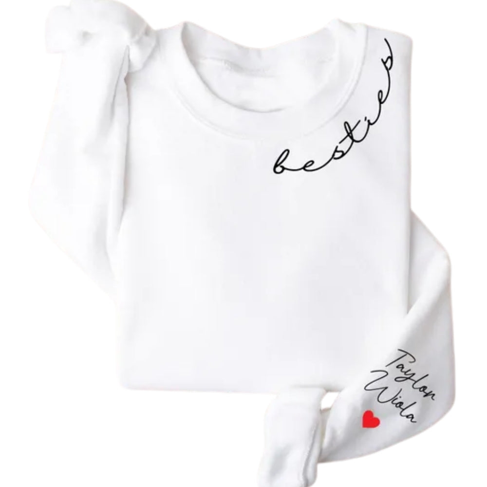 Custom Besties Sweatshirt With Names, Custom Matching Best Friend Sweatshirt 2D0265