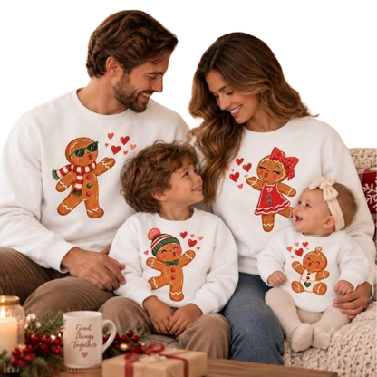 Gingerbread Christmas Family Sweatshirt Matching, Family Christmas Sweater ET1620