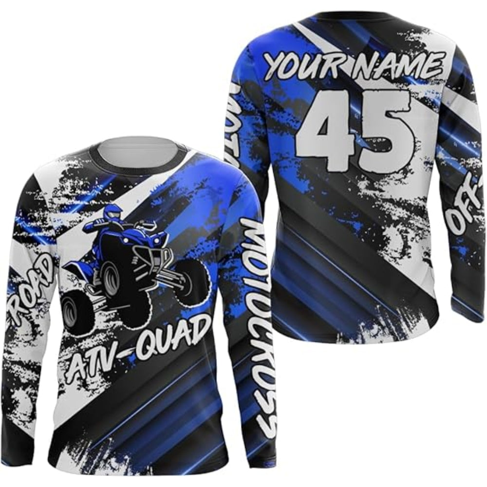 Custom Mens ATV Racing Lime Green Long Sleeve Shirts, Custom ATV Shirts MZ0010