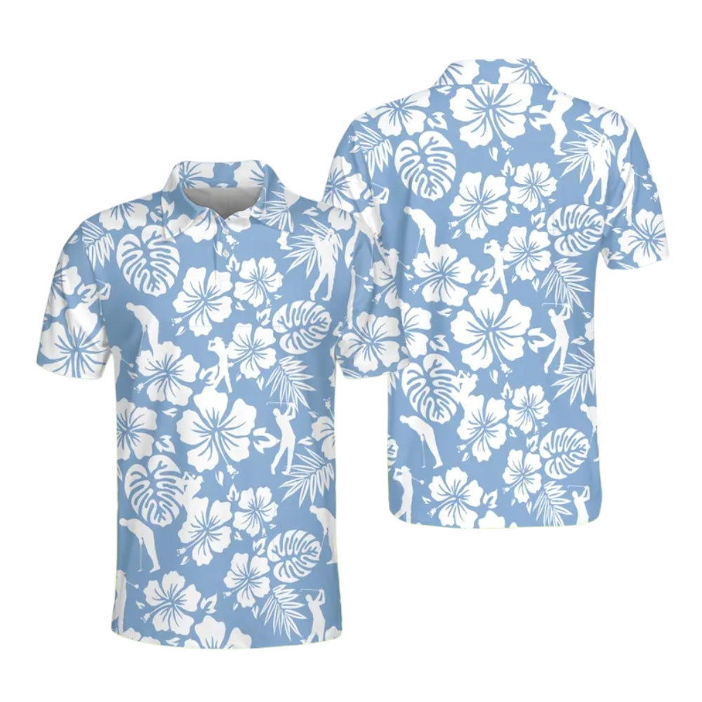 Hibiscus Tropical Matching Golf Polo Shirt For Men And Women, Tropical Matching Couple Golf Shirts GE0315