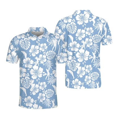 Hibiscus Tropical Matching Golf Polo Shirt For Men And Women, Tropical Matching Couple Golf Shirts GE0315