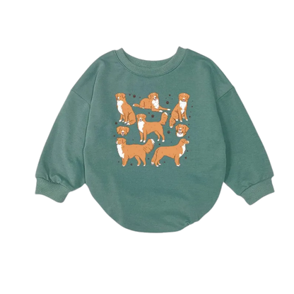Nova Scotia Duck Tolling Retriever Dog Baby Romper Sweatshirt, Dog Lover Baby Sweatshirt Romper BB0451