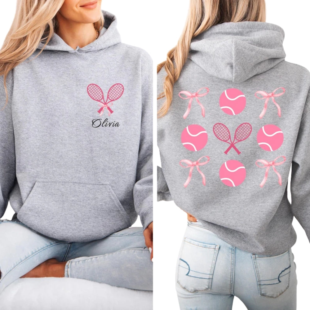Custom Coquette Tennis Hoodie, Custom Hoodie For Tennis Lover 2D0606