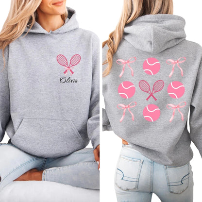 Custom Coquette Tennis Hoodie, Custom Hoodie For Tennis Lover 2D0606