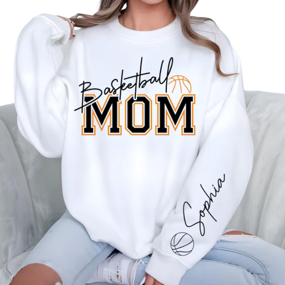 Custom Basketball Mom Sweatshirt, Custom Mom Sweatshirt For Basketball Lover 2D0374