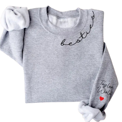 Custom Besties Sweatshirt With Names, Custom Matching Best Friend Sweatshirt 2D0265