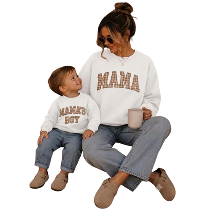 Mama & Mama's Boy Gingham Matching Sweatshirt, Mother And Son Sweatshirt Matching ET1621