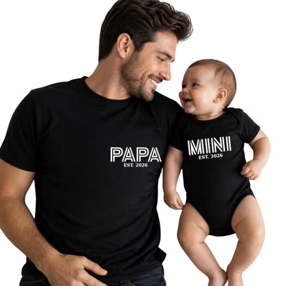 Papa And Mini Custom Matching Family T Shirt For Father Day, Custom Daddy And Me Matching Shirts ET0841