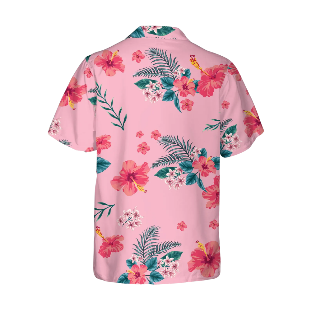 Hibiscus Flower Pink Hawaiian Shirt Men And Women, Floral Hawaiian Shirts HE0342