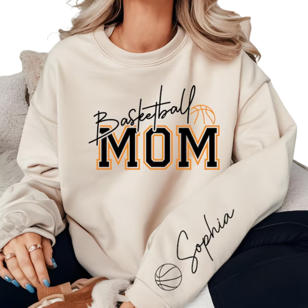 Custom Basketball Mom Sweatshirt, Custom Mom Sweatshirt For Basketball Lover 2D0374