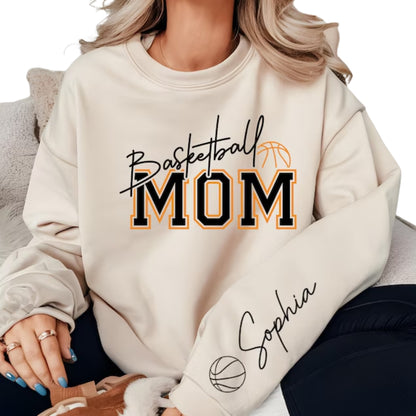 Custom Basketball Mom Sweatshirt, Custom Mom Sweatshirt For Basketball Lover 2D0374