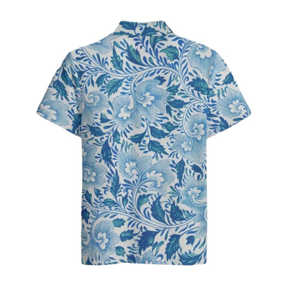 Blue Tropical Matching Golf Polo Shirt For Men And Women, Tropical Couple Matching Golf Shirts GE0415
