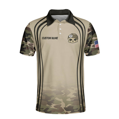 Custom Camo Skull 9 Ball Billiard Polo Shirt Mens, Custom Skull 9 Ball Billiard Team Shirts BI0066