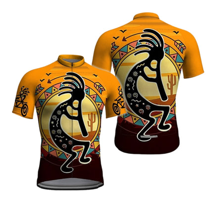 Black And Orange Kokopelli Cycling Jersey Short Sleeve Mens, Kokopelli Cycling Jerseys For Mens CE0054