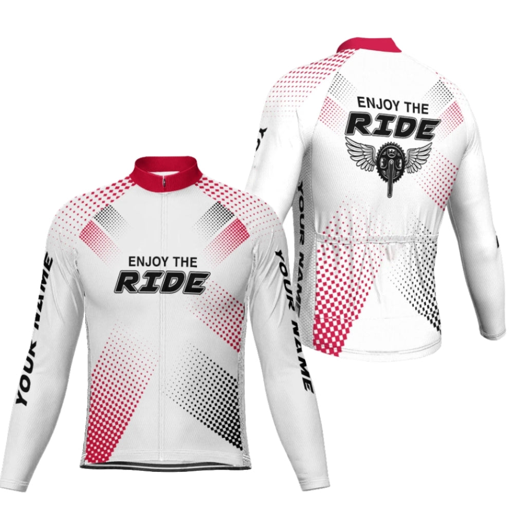 Enjoy The Ride Custom Name Cycling Long Sleeve Jersey For Men, Custom Cycling Jerseys CG0668