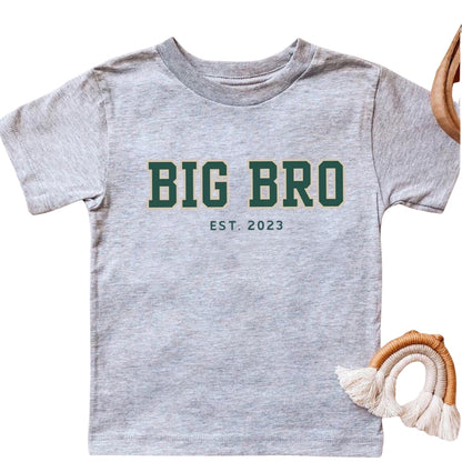Big Bro Lil Bro Matching Pregnancy Announcement Family T Shirts For Siblings, Custom Matching Sibling Announcement Shirts ET0416