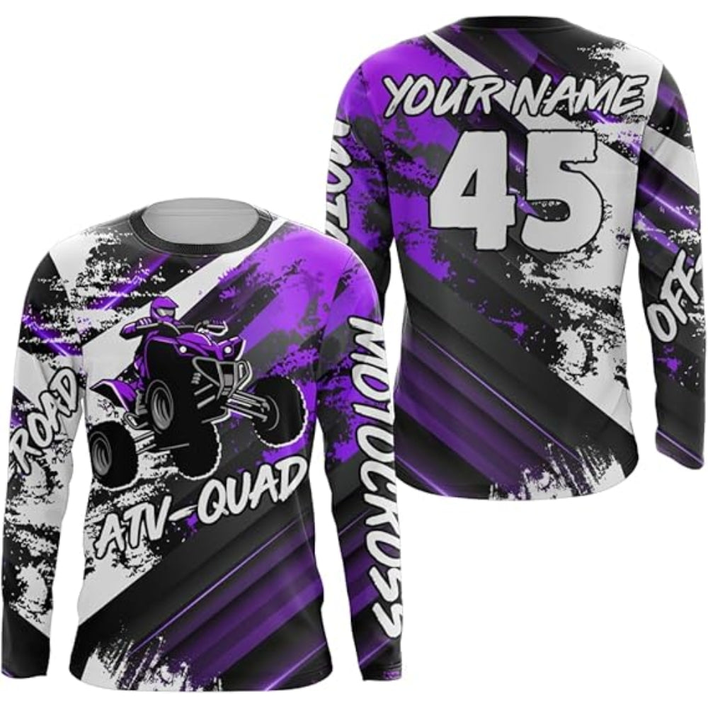 Custom Mens ATV Racing Lime Green Long Sleeve Shirts, Custom ATV Shirts MZ0010