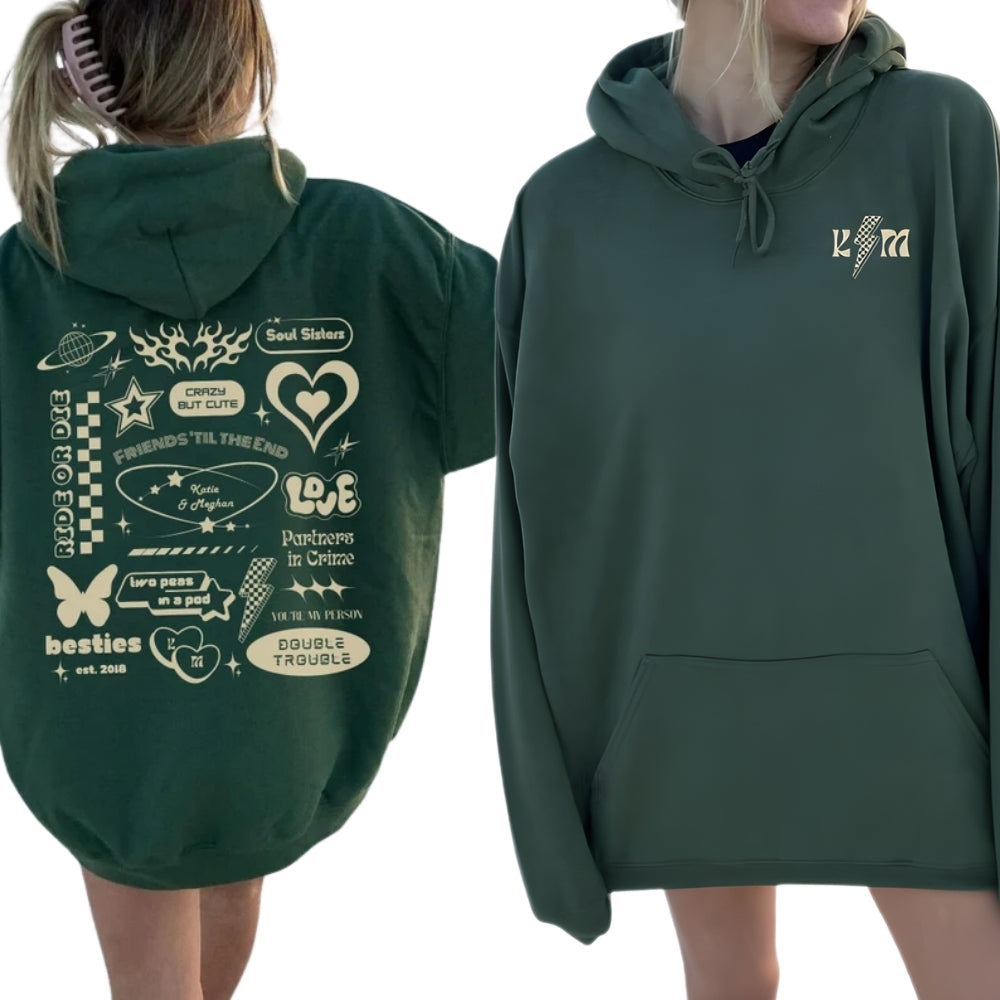 Friends' Til The End Custom Matching Best Friend Hoodie, Custom Bestie Hoodie 2D0266