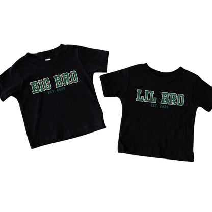 Big Bro Lil Bro Matching Pregnancy Announcement Family T Shirts For Siblings, Custom Matching Sibling Announcement Shirts ET0416