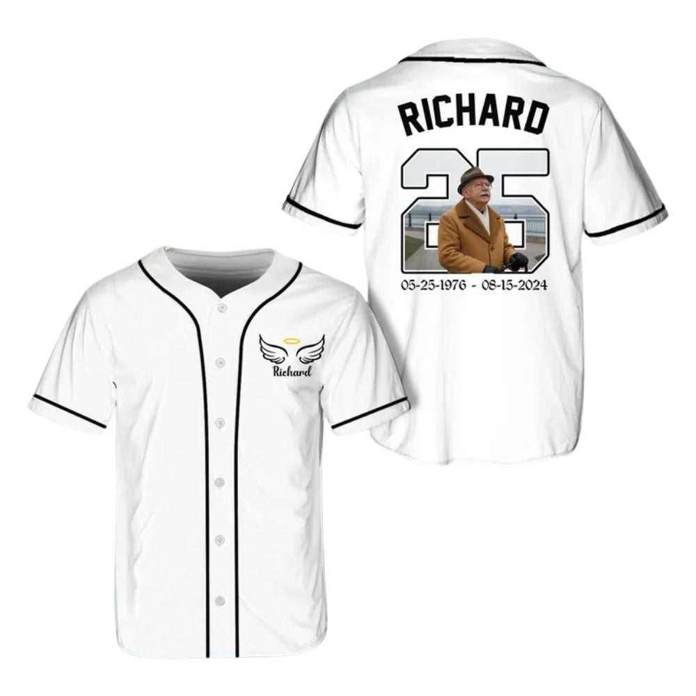 Custom Photo Memorial Matching Baseball Jersey For Family, Personalized Matching Baseball Shirts For Memorial Day ET0700