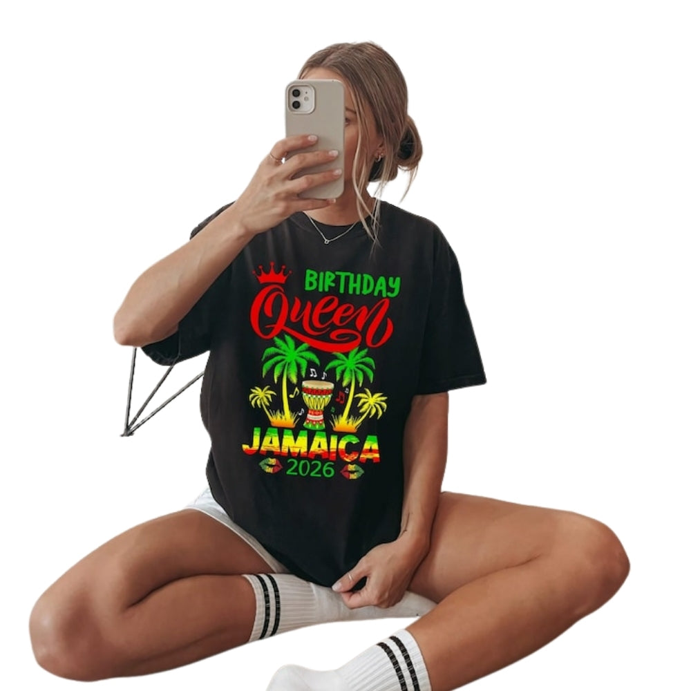 Matching Jamaica Birthday Queen King Family T Shirt, Custom Family Jamaica Vacation Matching Shirts For Birthday ET1133
