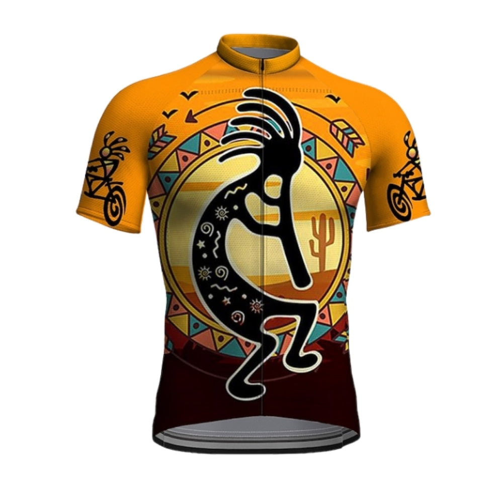Black And Orange Kokopelli Cycling Jersey Short Sleeve Mens, Kokopelli Cycling Jerseys For Mens CE0054