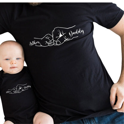 Custom Fist Bump Matching Son And Dad T Shirt, Personalized Matching Family Shirts For Father Day ET0555