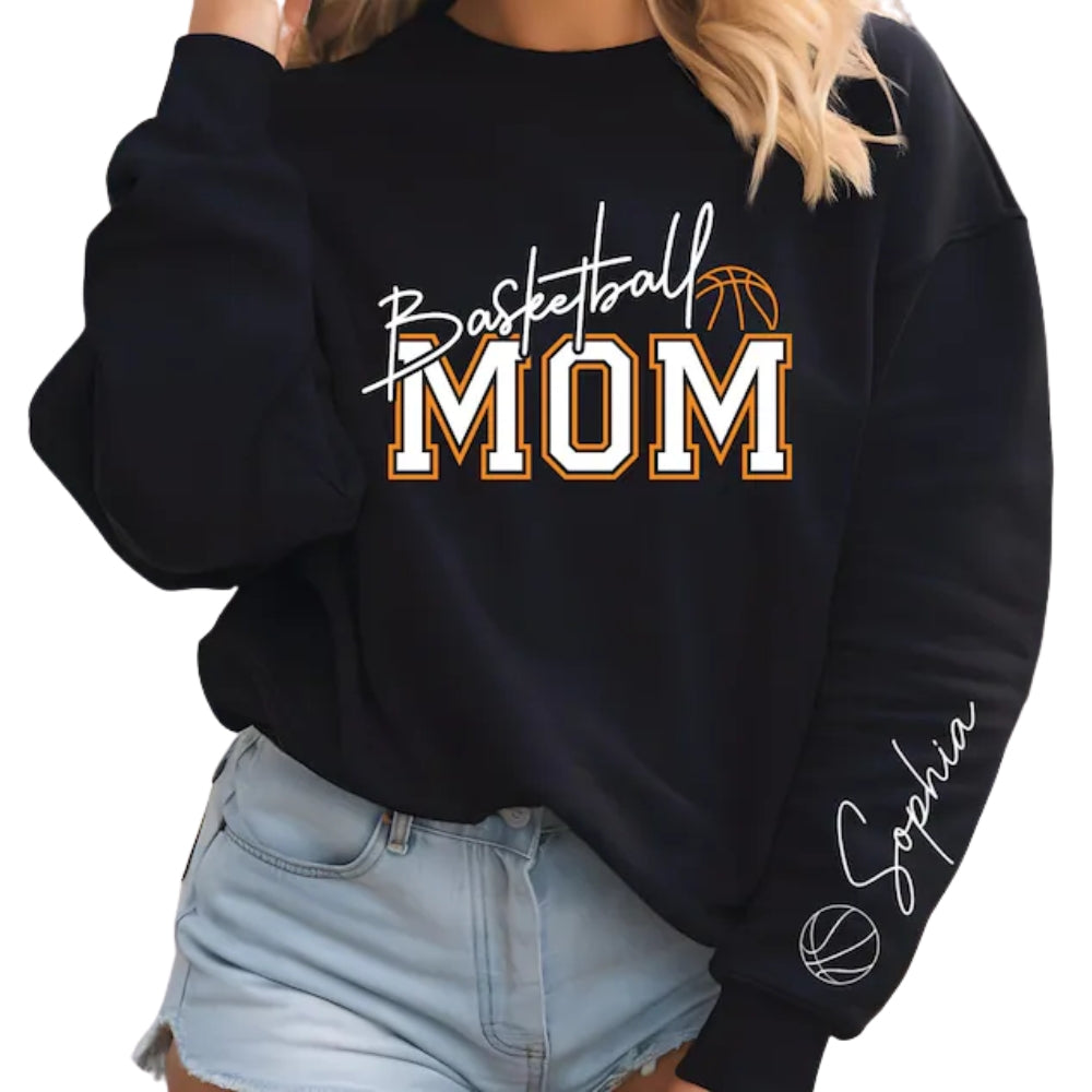 Custom Basketball Mom Sweatshirt, Custom Mom Sweatshirt For Basketball Lover 2D0374