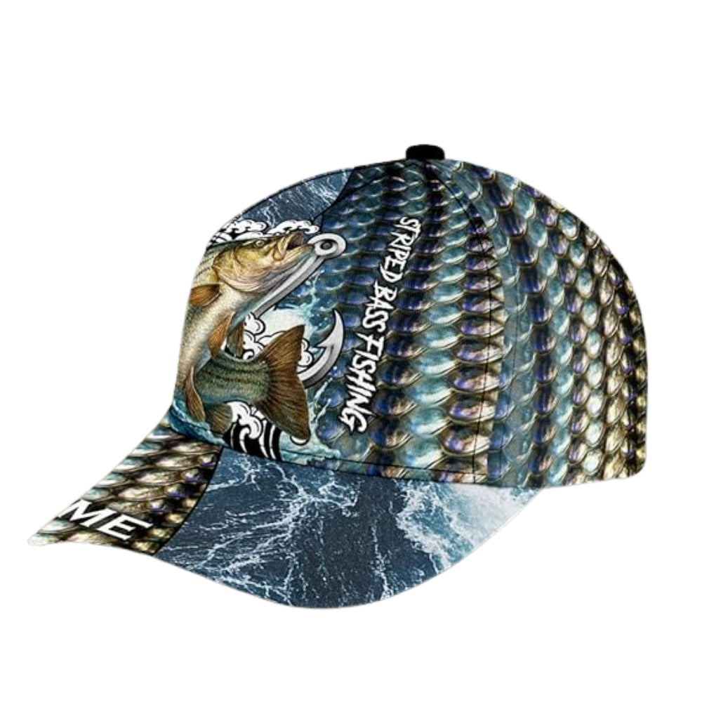 Bass Fishing Custom 3D Baseball Cap For Fisherman, Custom Bass Fishing Caps Hats CP0241