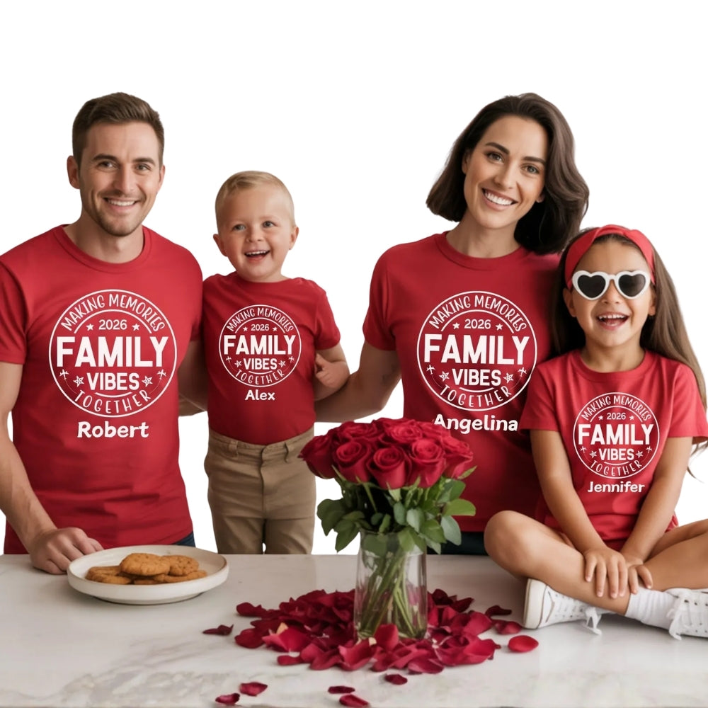 Family Vibes Making Memories Together Custom Vacation Matching T Shirts For Family, Custom Family Vacation Shirts ET0275