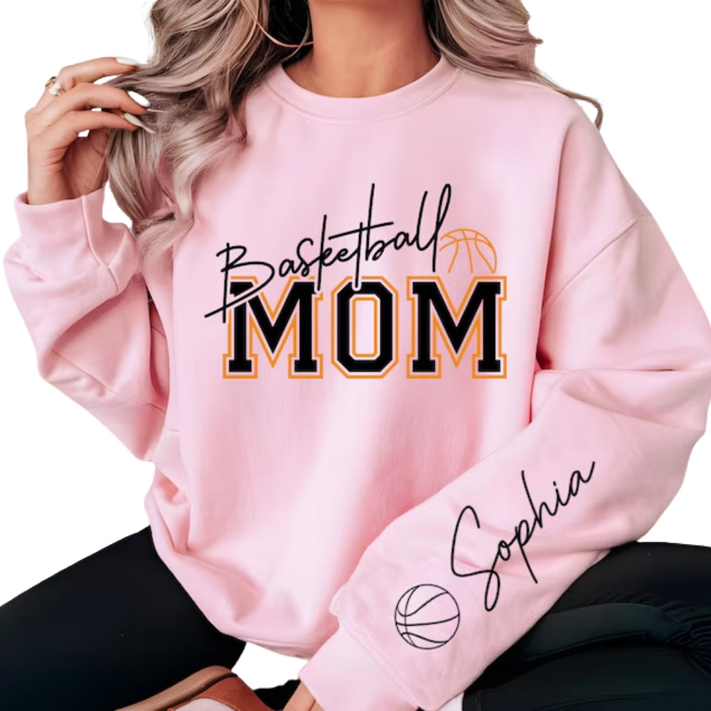 Custom Basketball Mom Sweatshirt, Custom Mom Sweatshirt For Basketball Lover 2D0374