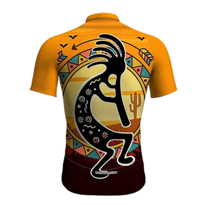 Black And Orange Kokopelli Cycling Jersey Short Sleeve Mens, Kokopelli Cycling Jerseys For Mens CE0054