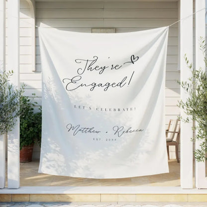 Personalized Engagement Party Welcome Banner, Custom Engaged Announcement Banner WD0260