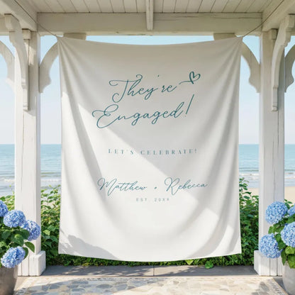 Personalized Engagement Party Welcome Banner, Custom Engaged Announcement Banner WD0260