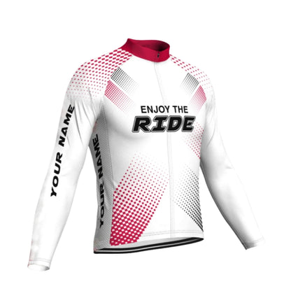 Enjoy The Ride Custom Name Cycling Long Sleeve Jersey For Men, Custom Cycling Jerseys CG0668