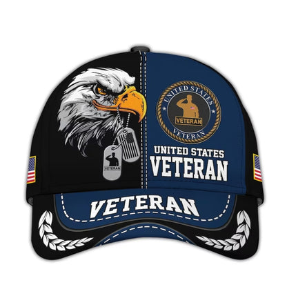 Eagle United State Veteran 3D Baseball Cap, US Veteran Hats Caps CP0119
